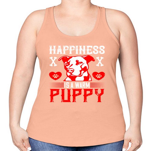 Happiness is a warm puppy Style 201# - dogs -Racerback Tank