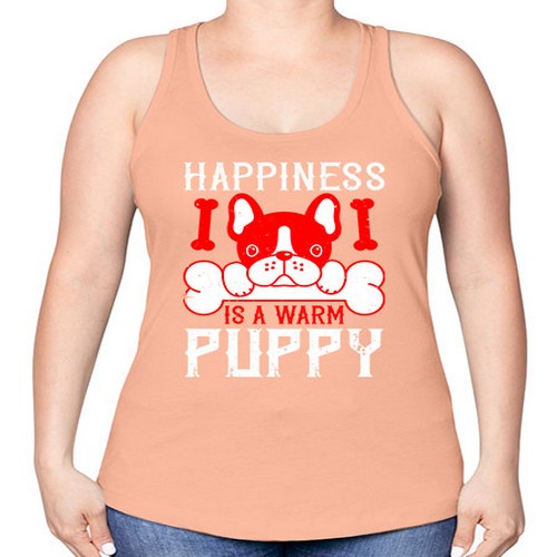 Happiness is a warm puppy Style 203# - dogs -Racerback Tank
