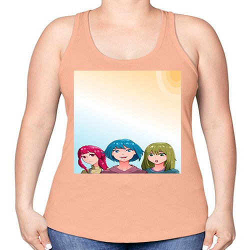 Happy three friend 20# - anime -Racerback Tank