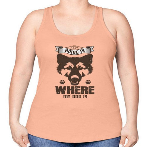 Home Is Where My Dog Is Style 202# - dogs -Racerback Tank