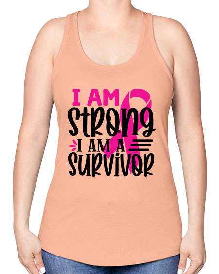 I Am Strong I Am a Survivor 19# - breast cancer -Racerback Tank