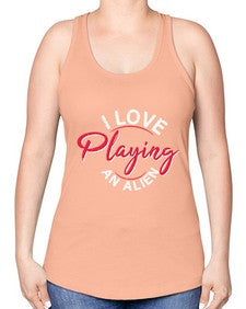 I love playing and alien 19# - ufo -Racerback Tank