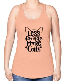 Less People More Cats Style 97# - cats -Racerback Tank