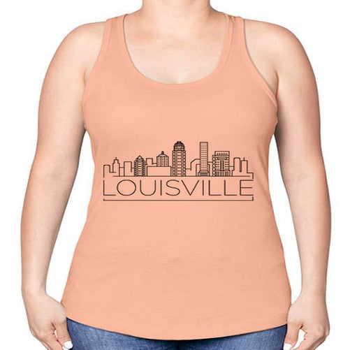 Louisvilla Minimal Skyline 1174# - cities -Racerback Tank