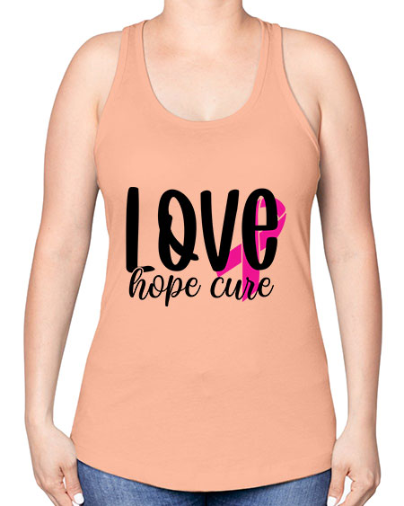 Love Hope Cure 13# - breast cancer -Racerback Tank