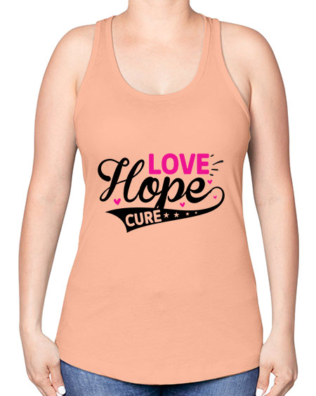 Love Hope Cure 14# - breast cancer -Racerback Tank
