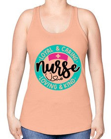 Loyal Caring Nurse Loving Kind Style Style 1078# - nurse -Racerback Tank