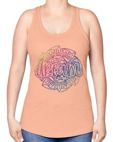 Mandala Dream Rainbow Glitter 760# - mandala -Racerback Tank