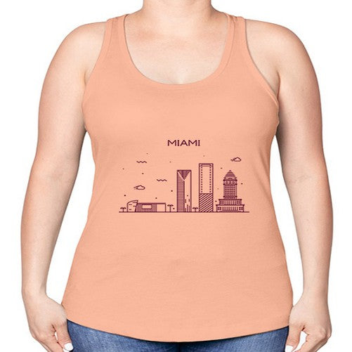 Miami 1282# - cities -Racerback Tank