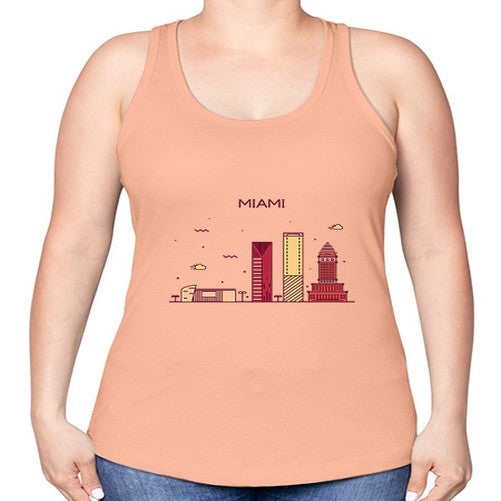 Miami 1285# - cities -Racerback Tank