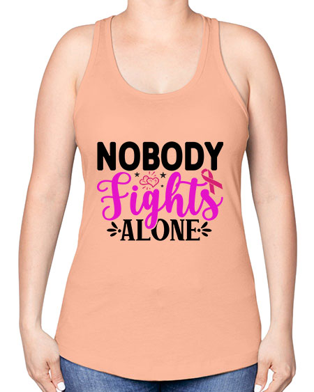 Nobody Fights Alone 12# - breast cancer -Racerback Tank