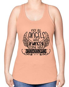 Not All Angels Have Wings Some Have Stethoscopes Style Style 1135# - nurse -Racerback Tank