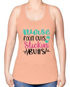 Nurse Fixin Cuts Stickin Style Style 1153# - nurse -Racerback Tank
