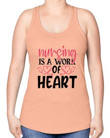 Nursing is a work of heart Style Style 1269# - nurse -Racerback Tank