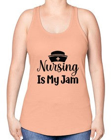 Nursing is my jam 1272# - nurse -Racerback Tank