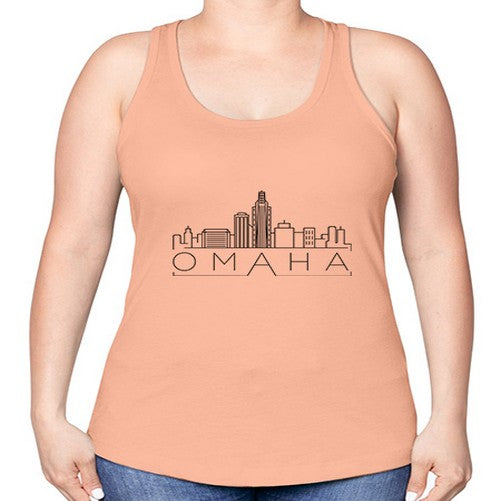 Omaha Minimal Skyline 1530# - cities -Racerback Tank