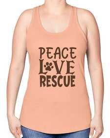 Peace Love Rescue Style 23# - cats -Racerback Tank