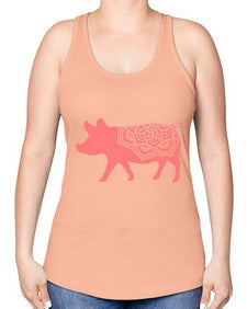 PigMandala 985# - mandala -Racerback Tank