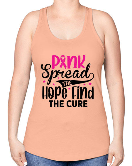 Pink Spread the Hope Find the Cure 10# - breast cancer -Racerback Tank