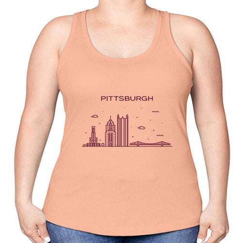 Pittsburgh 1624# - cities -Racerback Tank