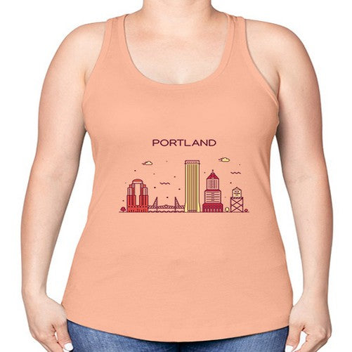 PortlandOregon 1682# - cities -Racerback Tank