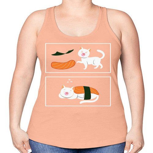 Ramen Cat Kawaii Anime Japanese Anime 279# - anime -Racerback Tank