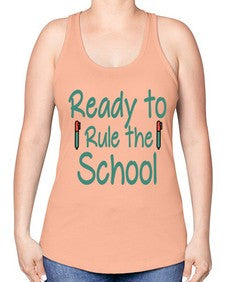 Ready to Rule the School 740# - graduation -Racerback Tank