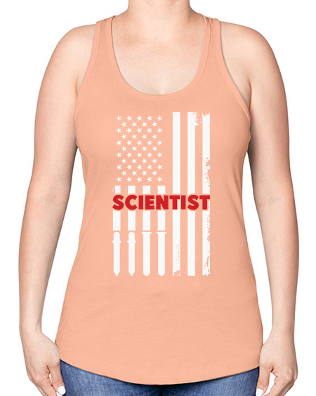 ScientistUSAFlagScientistSkinite Scientist Skinite 38# - general science -Racerback Tank