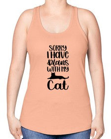 Sorry I Have Plans Style 105# - cats -Racerback Tank