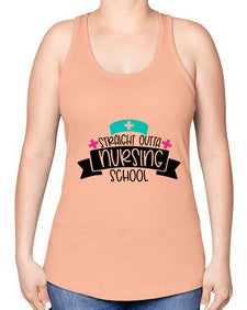 Straight Outta Nursing School Style Style 1425# - nurse -Racerback Tank