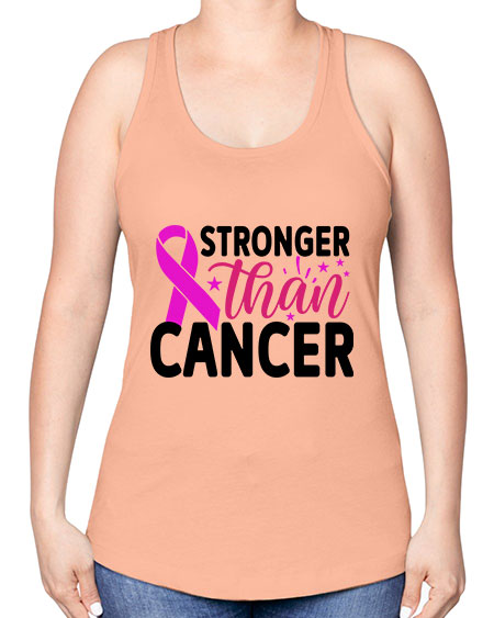 Stronger Than Cancer 6# - breast cancer -Racerback Tank