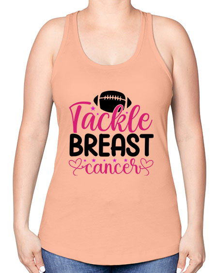Tackle Breast Cancer 4# - breast cancer -Racerback Tank