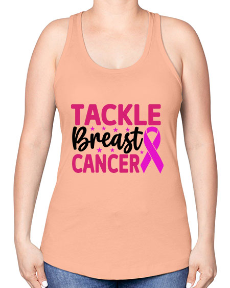 Tackle Breast Cancer 5# - breast cancer -Racerback Tank