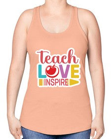 Teach Love Inspire 1443# - teacher -Racerback Tank