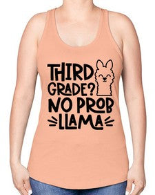 Third Grade No Prob 971# - third grade -Racerback Tank