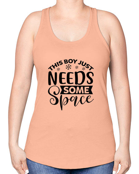 This Boy Just Needs Some Space 7# - space -Racerback Tank