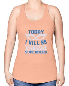 Today i will be my 256# - cartoon super hero -Racerback Tank