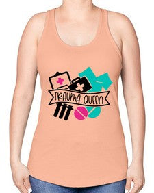 Trauma Queen Style Style 1584# - nurse -Racerback Tank