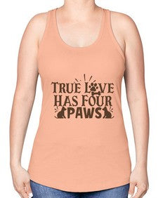 True Love Has Four Paws Style 24# - cats -Racerback Tank