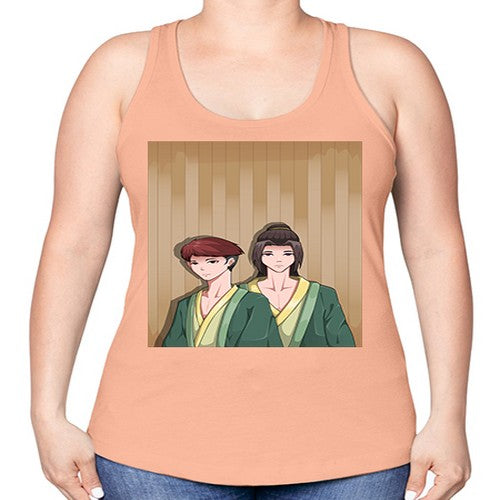 Two man in a hot spring 18# - anime -Racerback Tank