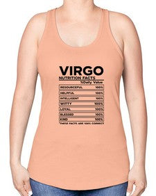 Virgo Nutrition Facts 530# - virgo -Racerback Tank