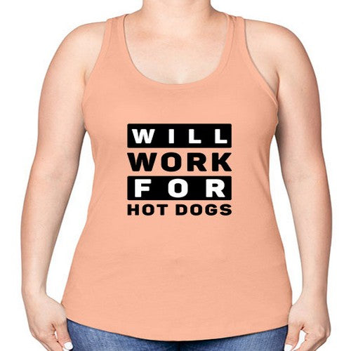Will Work For Style 1# - dogs -Racerback Tank