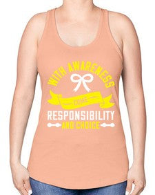 With awareness come responsibility and choice Style 5# - Self awareness -Racerback Tank