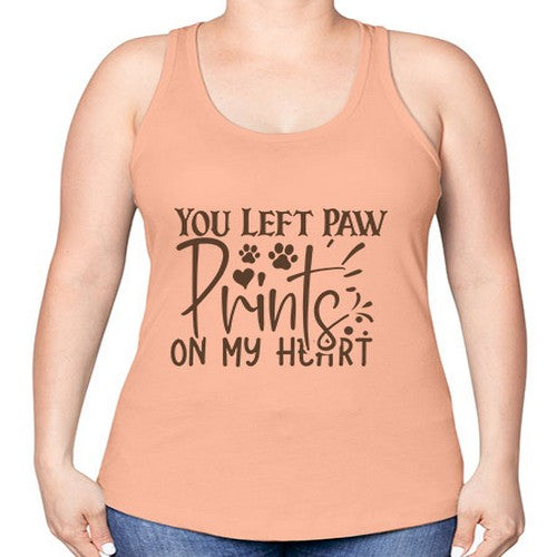 You Left Paw Prints On My Heart Style 53# - dogs -Racerback Tank