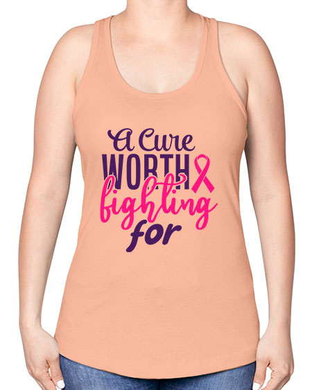 a cure worth fighting for Style 17# - breast cancer -Racerback Tank