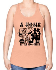 a home of a were wolf witch and their little monsters 53# - witch -Racerback Tank