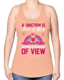 a unicorn is just a horse with a point of view 3# - unicorn -Racerback Tank