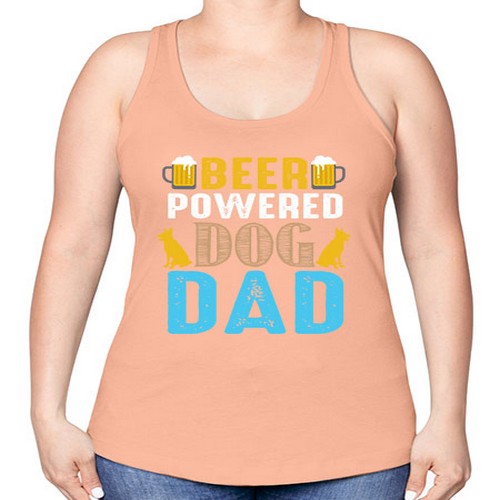 beer power dog dad 55# - dogs -Racerback Tank