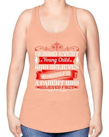 behind every young child who believes in himself is a parent who believed first 65# - parents day -Racerback Tank