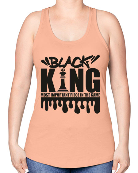 black king 214# - black words and phrases -Racerback Tank